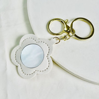 Porte-clés en cuir PU, breloque de sac en cuir, porte-clés miroir pour clés de voiture, cadeau parfait pour femme