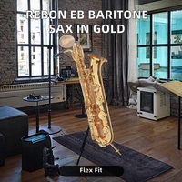Rebon Eb Key Baritone Saxophone Adjustable Brass Body Gold Lacquer Finish Bakelite Head Performance Practice Wind Instrument