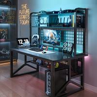 Bureau d'ordinateur de sport électronique pour enfants et adultes table de jeu et chaises personnalisées avec double couche de rangement