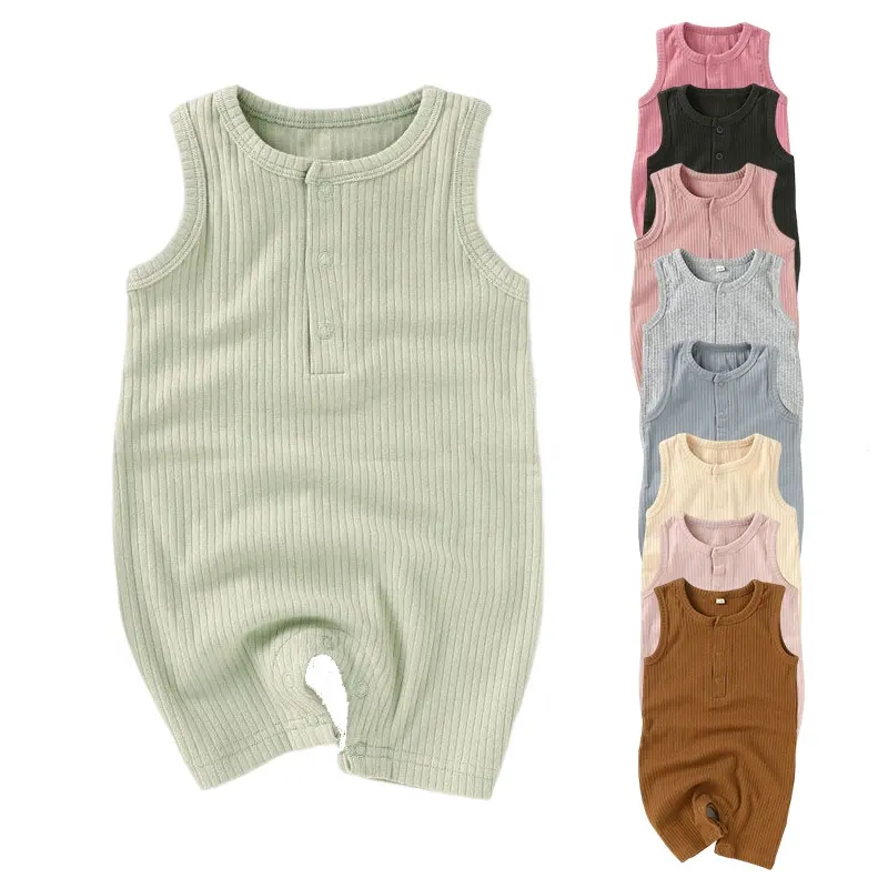 Summer Sleeveless Short Romper Organic Cotton Onesie Baby Clothes