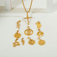 Collier en acier inoxydable avec pendentif en forme de pièce de monnaie de Vénus, portrait d'Élisabeth 1990, or 18 carats, bijoux pour femmes