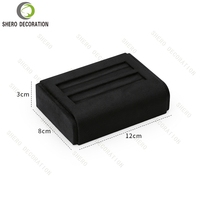 Rak Perhiasan Mewah Desain Terlaris untuk Toko, Etalase, dan Pameran, Set Stand Display Perhiasan dari Bahan Microfiber Hitam