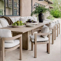 Chaises de jardin nordiques en teck imperméable à l'eau Patio extérieur chaise en teck ensemble de meubles chez l'habitant cour teck table et chaise fabricant
