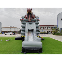Château Gonflable Dinosaure avec Toboggan Combiné pour Enfants, Château Gonflable Tyrannosaure avec Toboggan pour Usage Commercial