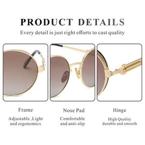 Gafas de sol de marco redondo para hombre y mujer, lentes de sol Punk redondas Vintage con patas de primavera, con logotipo de círculo de Metal, nuevas - Product Image 2