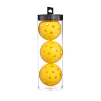 Ballon de Pickleball Lumineux à 40 Trous, 74mm, en Plastique, Emballage en Seau, Moulage par Rotomoulage et Injection, 25g, Vente Directe Usine, En Stock
