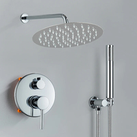 Ensemble de douche en laiton chromé certifié CE, mitigeur encastré mural avec pommeau de douche pluie de 8 à 16 pouces, logo et emballage personnalisés, vente en gros et projets