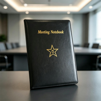 Carnet de travail officiel en cuir PU personnalisé, avec logo imprimé offset et dorure à chaud, texte personnalisé, finition estampage à chaud, pour usage professionnel