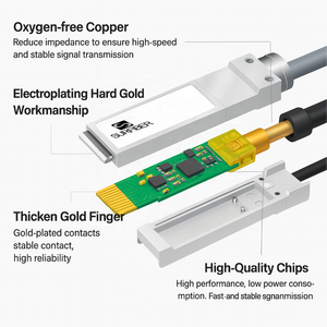 Surfiber 100g qsfp28 4x25g sfp28 DAC Cáp đột phá thụ động trực tiếp đính kèm Mô hình đồng SUR-XF-DG100-4 trung tâm dữ liệu sử dụng 1 năm - Product Image 6