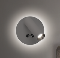 Lampe murale de lecture LED ronde à double interrupteur, rotation à 350 degrés, pour hôtel, salon, chambre à coucher, chevet, éclairage d'ambiance nocturne