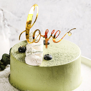 Décoration de gâteau en acrylique minimaliste pour la Saint-Valentin, inscription « Love », pour cérémonie de mariage, décoration élégante, fournitures pour fête d'<span class=keywords><strong>anniversaire</strong></span> - Product Image 1