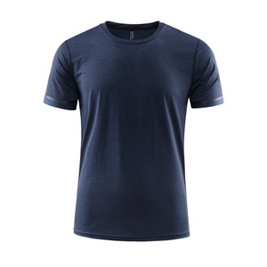 T-shirt estiva a <span class=keywords><strong>maniche</strong></span> <span class=keywords><strong>corte</strong></span> ad asciugatura rapida per uomo e donna, girocollo, abbigliamento sportivo da corsa con stampa logo, tessuto a maglia - Product Image 5