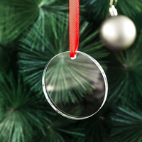 Großhandel K9 Klare Runde Sublimations-Blanko-Kristallglas-Anhänger Hängende Dekoration Weihnachtsschmuck