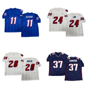 Maillot <span class=keywords><strong>de</strong></span> rugby vintage pour homme, style cousu, Bledsoe <span class=keywords><strong>Tom</strong></span> Brady Ty Law Curtis Martin Rodney Harrison Tedy Bruschi S - 3XL - Product Image 1