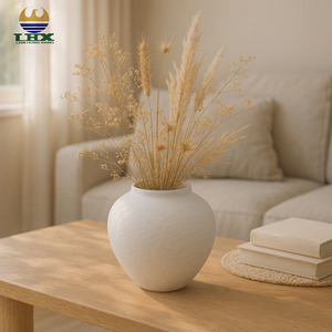 निर्माता nordic देहाती गोल vase मैट सफेद बनावट सिरेमिक vesse न्यूनतम टेबलटॉप फूल vese होम डेकोर के लिए - Product Image 4