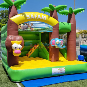 Castillo inflable comercial para fiestas al aire libre, con tobogán, estilo safari. - Product Image 2