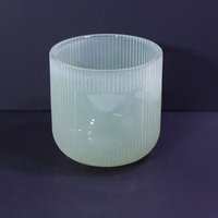 Porte-bougies en verre côtelé, pot à bougie de luxe, porte-bougies en verre coloré, coupelle à bougie en verre à fond rond pour la fragrance d'intérieur