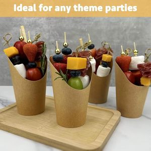 Support à frites en papier kraft biodégradable imprimé sur mesure, emballage alimentaire jetable pour frites, nouilles et biscuits - Product Image 3