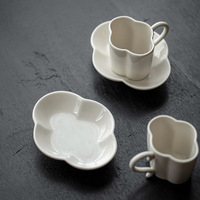 Service à thé Kung Fu en céramique artisanale, style vintage, luxe léger, glaçure rétro, passe au lave-vaisselle, tasse de dégustation, motif maison de thé et motif cendres de plantes