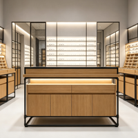Présentoir en bois pour lunettes de soleil, décoration de magasin d'optique, étagère autoportante pour lunettes, vitrine de vente au détail