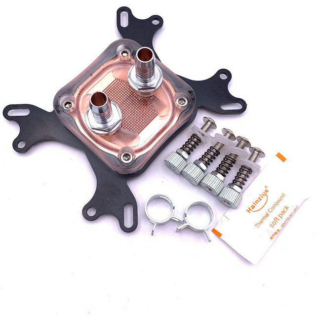 Computer CPU Water-cooled Head with Purple Copper Bottom and Copper Pillar Version AM4 AMD Suitable for INT 2011