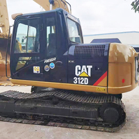 Excavatrice sur chenilles hydraulique CAT 312D d'occasion, d'origine japonaise, 12 tonnes, CAT 312D économique, excavatrice Caterpillar d'occasion