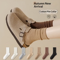 Chaussettes mi-mollet tendance en polycoton antidérapantes et sans coutures pour femme, style automne/hiver, parfaites pour les sandales