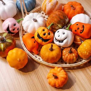 Ensemble de 7 citrouilles artificielles en mousse, décorations légères pour Halloween, Thanksgiving, la récolte, centre de table - Product Image 4