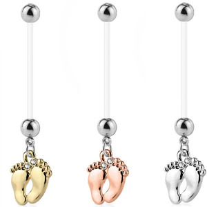 Babyfeet Bioplastic ombelico <span class=keywords><strong>pancia</strong></span> <span class=keywords><strong>Piercing</strong></span> anelli per le donne del corpo di nozze gioielli stile religioso ortodosso all'ingrosso - Product Image 3