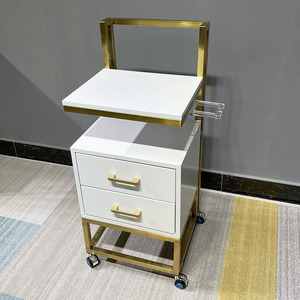 Hair Salon Station Furniture Wooden Cabinets With Drawers Barber Cabinets <b>Trolleys</b> Hairdressers - Product Image 2