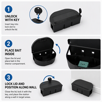 Boîte de rangement verrouillable en plastique pour appâts à souris, durable, attrape-rats pour usage intérieur et extérieur