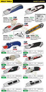 Cuchilla Retráctil Automática <span class=keywords><strong>con</strong></span> Empuñadura Antideslizante de Aleación, 3 Cuchillas de Repuesto, Cuchillo de Seguridad <span class=keywords><strong>con</strong></span> Retracción Automática - Product Image 4