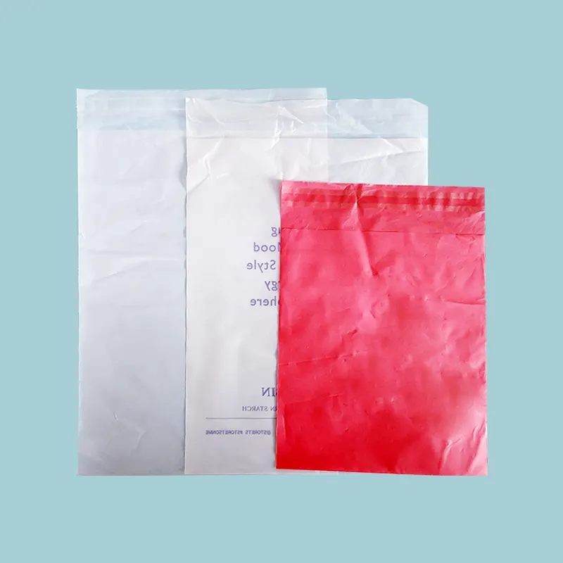 生分解性堆肥使い捨てシースルー配送宅配便チラシ配送包装袋送料用の白い印刷デザイン