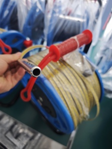 Sonde de niveau d'eau pour puits profond, sensible, avec sonde de 15 mm, enrouleur en plastique ABS <span class=keywords><strong>bleu</strong></span>, règle en acier de 300 m - Product Image 3