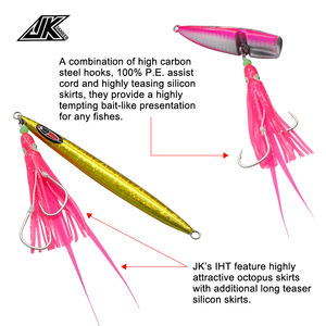 JK Fishing IHT <span class=keywords><strong>Inchiku</strong></span> Assist Set Jupes de pieuvre barbelées en eau salée PE Line UV Glow Hook - Product Image 5