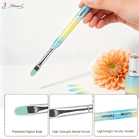 Nuevo Juego de 10 Pinceles Profesionales Multifuncionales con Mango Acrílico Brillante para Arte de Uñas, Esmalte de Gel UV y Pintura 3D