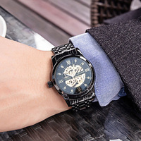 Montre mécanique automatique pour homme plaquée sous vide, 41 mm, étanche 30 m, bracelet en acier inoxydable, chronographe, montre à aiguilles pour homme