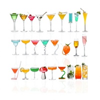 Offre Spéciale – Verres à Cocktail à Long Pied, Gobelets Multi-styles en Cristal pour Margaritas et Martinis, Idéaux pour Bars, Mariages et Fêtes