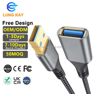 Cable de Extensión USB 3.0 LUNG KAY de 1m 2m 3m, Transferencia de Datos a 5Gbps, Tipo A Macho a Hembra, Revestimiento de Nailon, para Teclado, Ratón, Cámara - Product Image 1