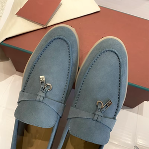 Zapatos de diseñador de lujo, mocasines clásicos de cuero genuino, zapatos casuales planos de alta gama para hombre y mujer, de talla grande. - Product Image 6