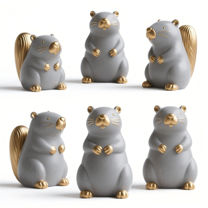 Adorabile Statuetta in Resina di Famiglia di Capibara con Cesto di Fiori, Graziosa Statua Animale per Arredamento Casa, Regalo Emozionante per la Festa della Mamma - Product Image 6