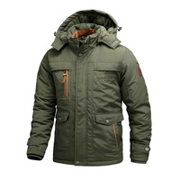 Veste d'hiver pour homme en toile avec capuche amovible, fermeture éclair, doublure en polaire, épaisse, chaude, décontractée, coupe ample, grande taille, couleur unie