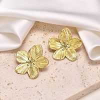 Boucles d'Oreilles Géométriques Clous Très Demandées en Acier Inoxydable Imperméables Plaqué Or 18 Carats Bijoux Vintage pour Femmes Boucles d'Oreilles de Caractère en Gros