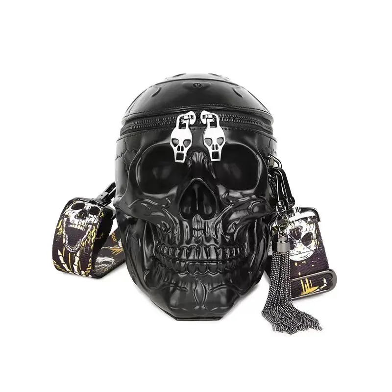 3D Punk Skull Design Cross body Chain Bag Skeleton Gothic Girls Clutch Purse Hamdbag Women's Shoulder Bags