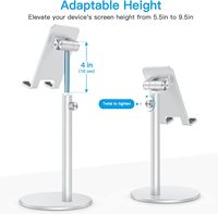 Support de téléphone portable pliable en aluminium réglable à rotation 360°, support de tablette de bureau pour iPhone et iPad