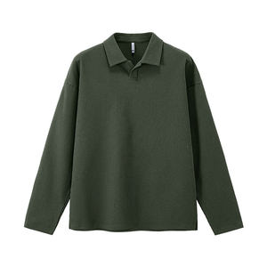 In magazzino pronto per la spedizione Streetwear all'ingrosso Logo personalizzato gabbiano-colletto Waffle maniche lunghe <span class=keywords><strong>Polo</strong></span> - Product Image 4