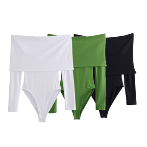 Mono de Otoño al por Mayor, Informal, Ajustado, Transpirable, Teñido, con Hombros Descubiertos, Estilo Europeo Americano - Product Image 1