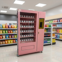 Distributeur automatique de boissons et de collations Junxin grande capacité, conforme ADA, 200-300 articles, paiement par pièces, QR code, carte, 4G/5G/Wi-Fi pour bureau