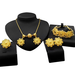 Zhuerrui – ensemble de <span class=keywords><strong>bijoux</strong></span> de maman plaqué or 18 carats, cadeau de fête des mères de haute qualité, dernier Costume italien, <span class=keywords><strong>bijoux</strong></span> de mariée simples HA16051001 - Product Image 1