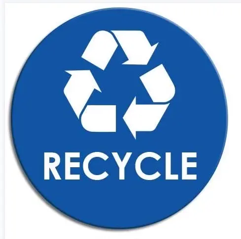 Recycle Sticker Prullenbak Sticker-6 "Grote Recycling Vinyl - 4 Pack (Zwart En Blauw)